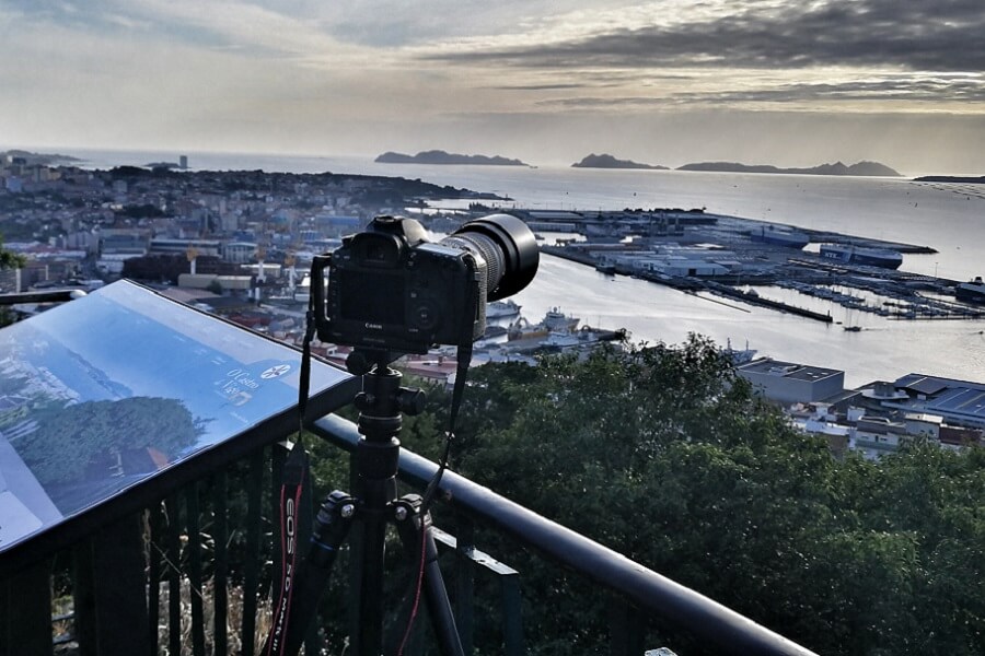 Observación de Perseidas, lluvia de estrellas desde O Castro, Vigo. Pontevedra