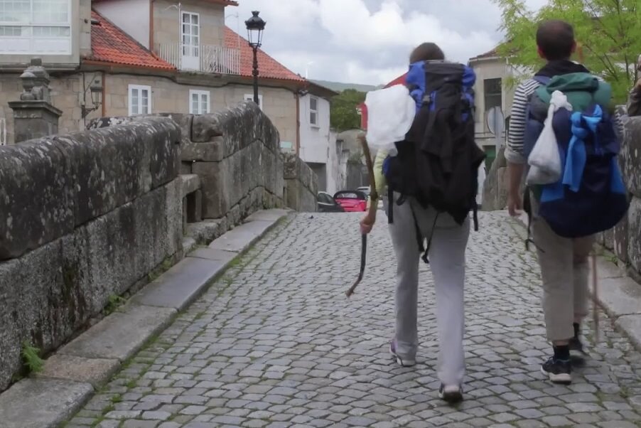 Peregrinos no Camiño de Santiago en Pontevedra Provincia