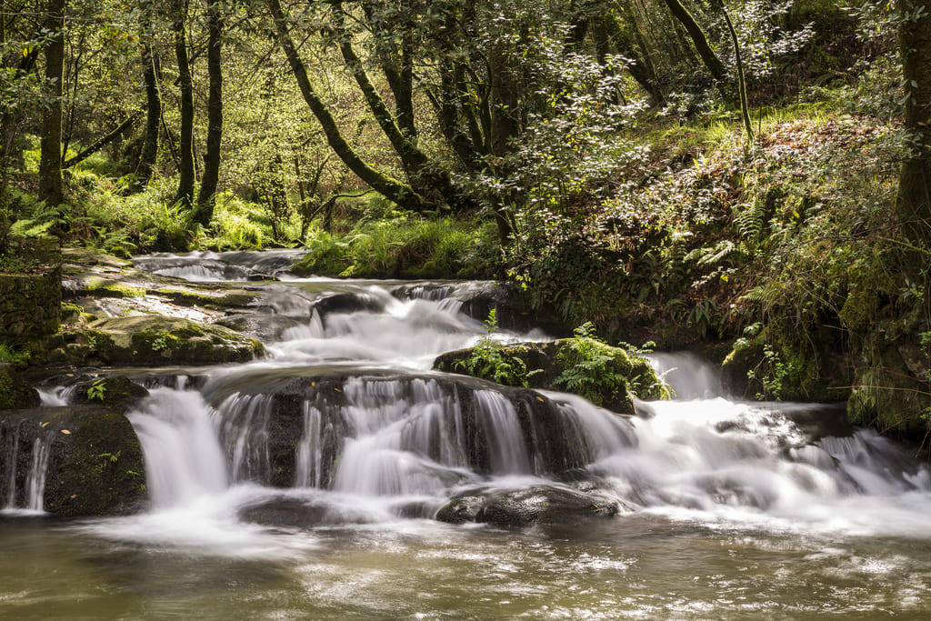 Cascada en la ruta da Pedra e da Auga en Meis O Salnés